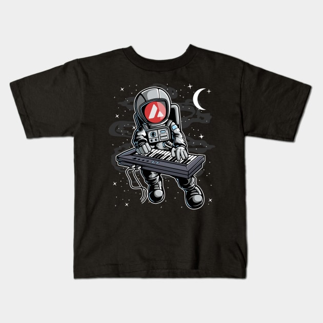 Astronaut Organ Avalanche AVAX Coin To The Moon Crypto Token Cryptocurrency Blockchain Wallet Birthday Gift For Men Women Kids Kids T-Shirt by Thingking About